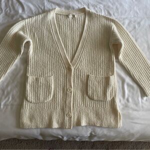 Anthropologie Ivory Textured Cardigan
